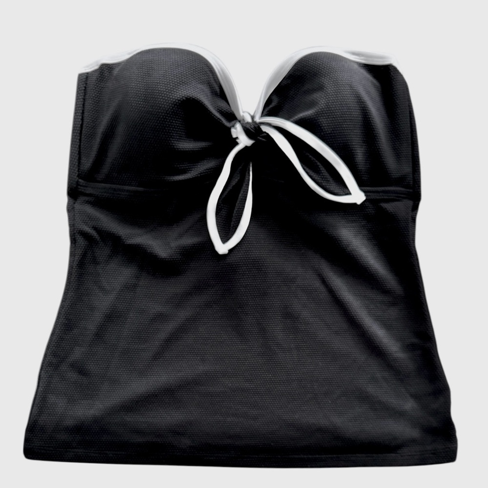 Tommy Bahama Island Cays Cabana Tie-Front Bandeau Tankini Top - Picture 3 of 8